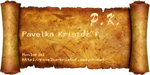 Pavelka Kristóf névjegykártya
